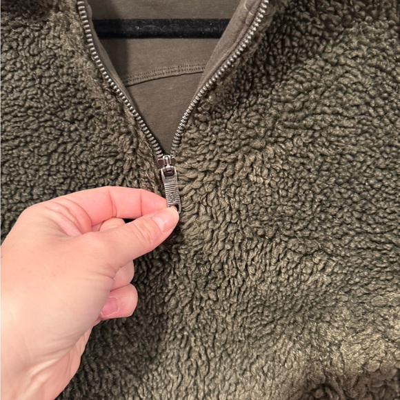 Lululemon Oh So Sherpa Half Zip- dark olive green - Picture 3 of 6